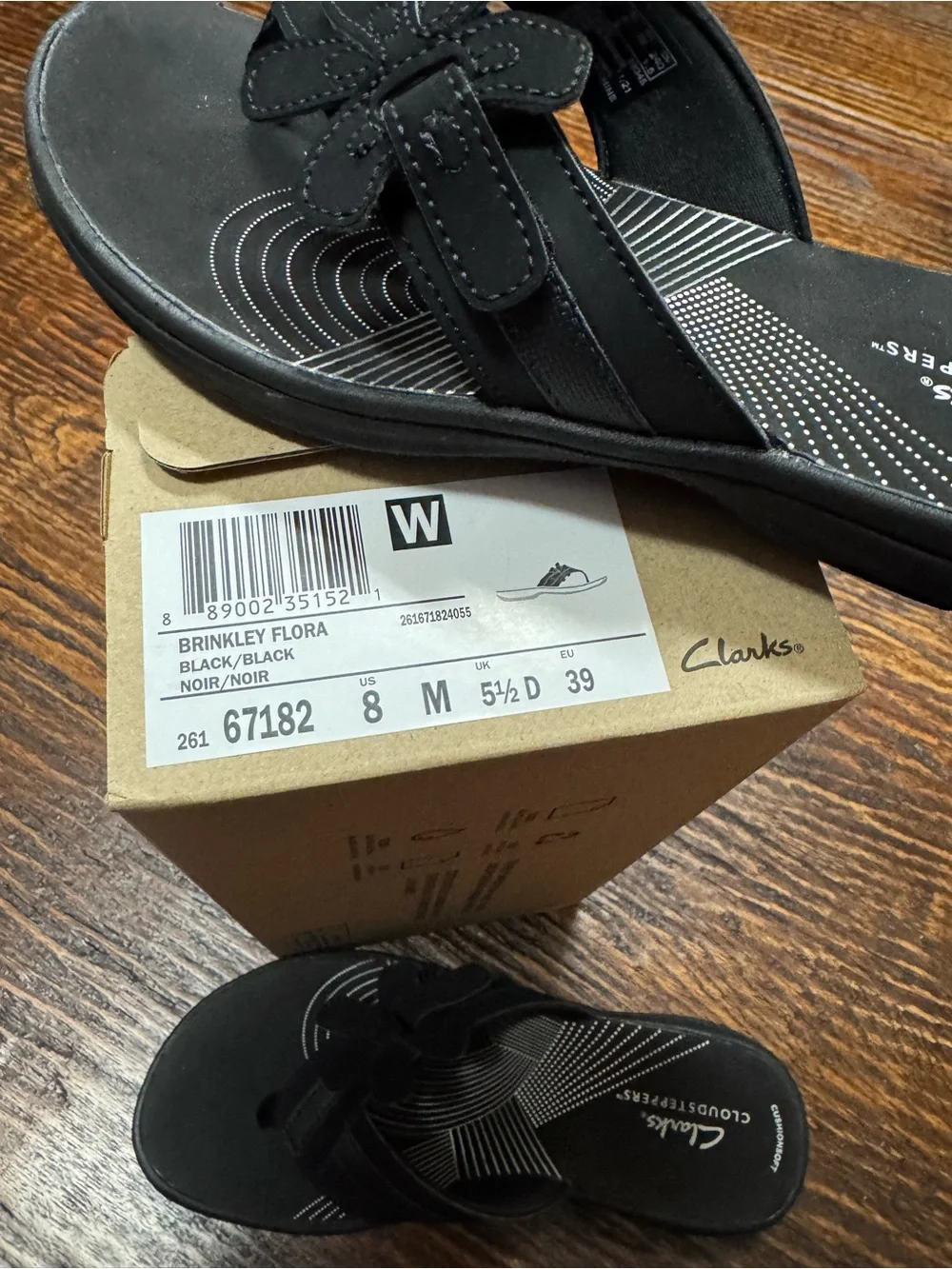 Clark’s Brinkley Flora Women’s Black Floral Thong Sandals